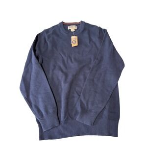 Duluth Trading Co Mens Strongbox Crewneck Sweater Size S Navy Cotton NWT